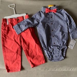 Boys 12mo nautical outfit with anchor bow brand new with tags NWT